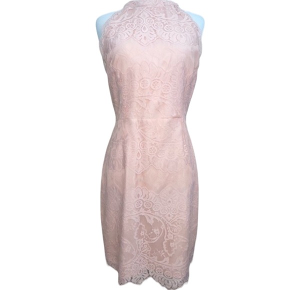 BB Dakota Lace Halter Dress Blush Pink Sz 4 - Picture 17 of 17